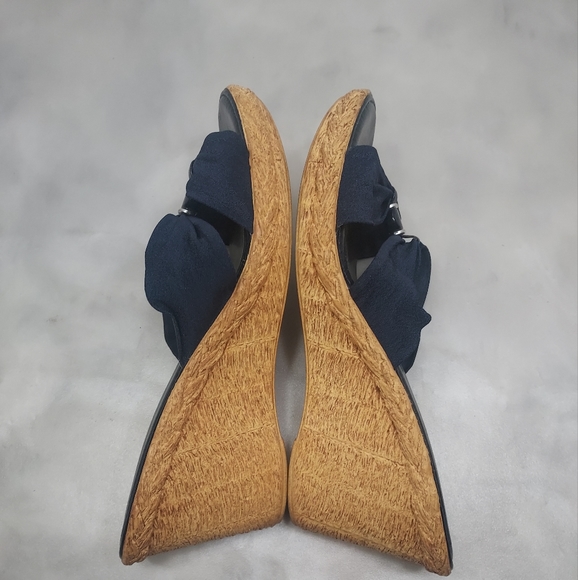 Italian Shoemaker Summer Vacation Blue Slide Wedge/Sandals Size 11M - Picture 8 of 8